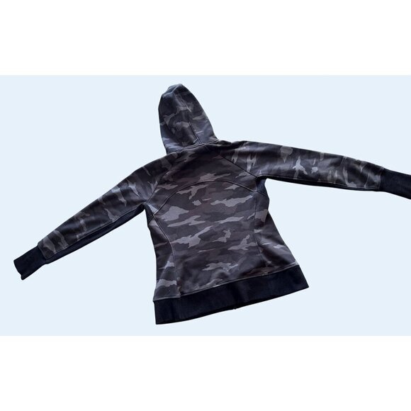 ATHLETA Triumph Camo Grey Black Full Zipper Hoodie Size Large - Picture 6 of 8